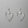 Sterling Silver Interlocked Outline Hearts Drop Earrings