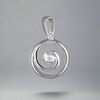 Sterling Silver CZ Round Spiral Necklace