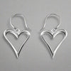 Sterling Silver Abstract Outline Heart Earrings