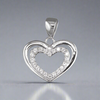 Sterling Silver CZ Double Heart Necklace