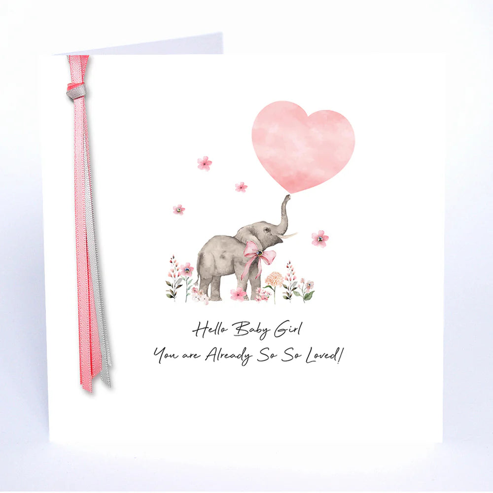 Ribbons And Roses- Hello Baby Girl Card
