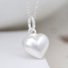 Sterling Silver Satin Heart  Necklace