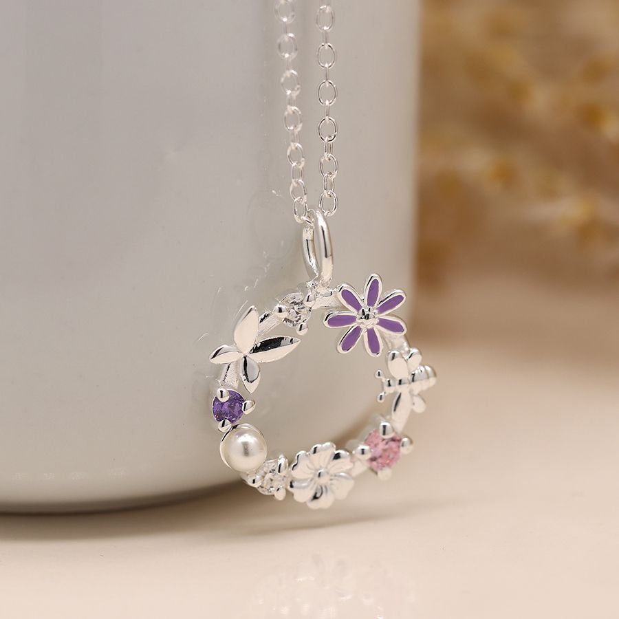 POM Sterling Silver Summer Meadow Circle Pendant Necklace