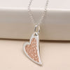 POM Sterling silver and rose gold textured heart necklace