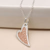 POM Sterling Silver and Rose Gold Textured Heart Necklace