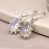 POM Sterling silver rainbow moonstone decorative drop earrings