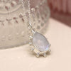 POM Sterling silver rainbow moonstone decorative drop necklace