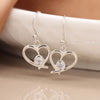 POM Sterling Silver Heart Earrings with Cubic Zirconia