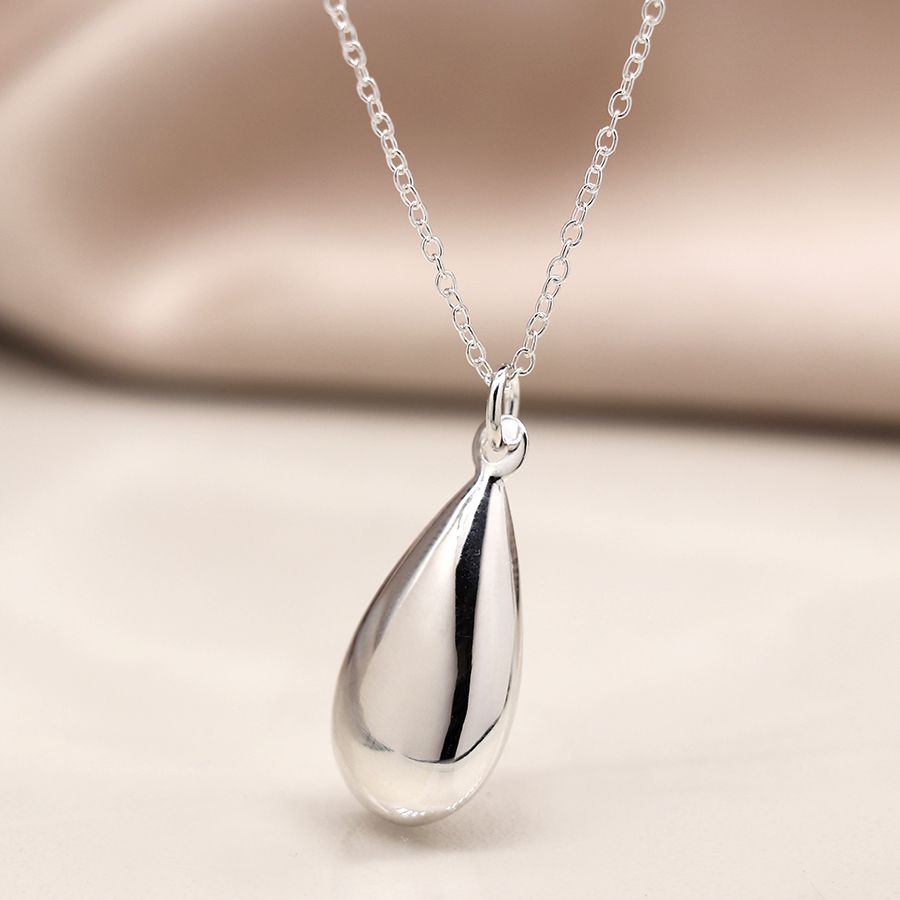 POM Sterling Silver Elegant Teardrop Necklace