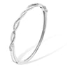 Sterling Silver CZ Infinity Weave Bangle