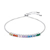Sterling Silver CZ Multicolour Tennis Bracelet
