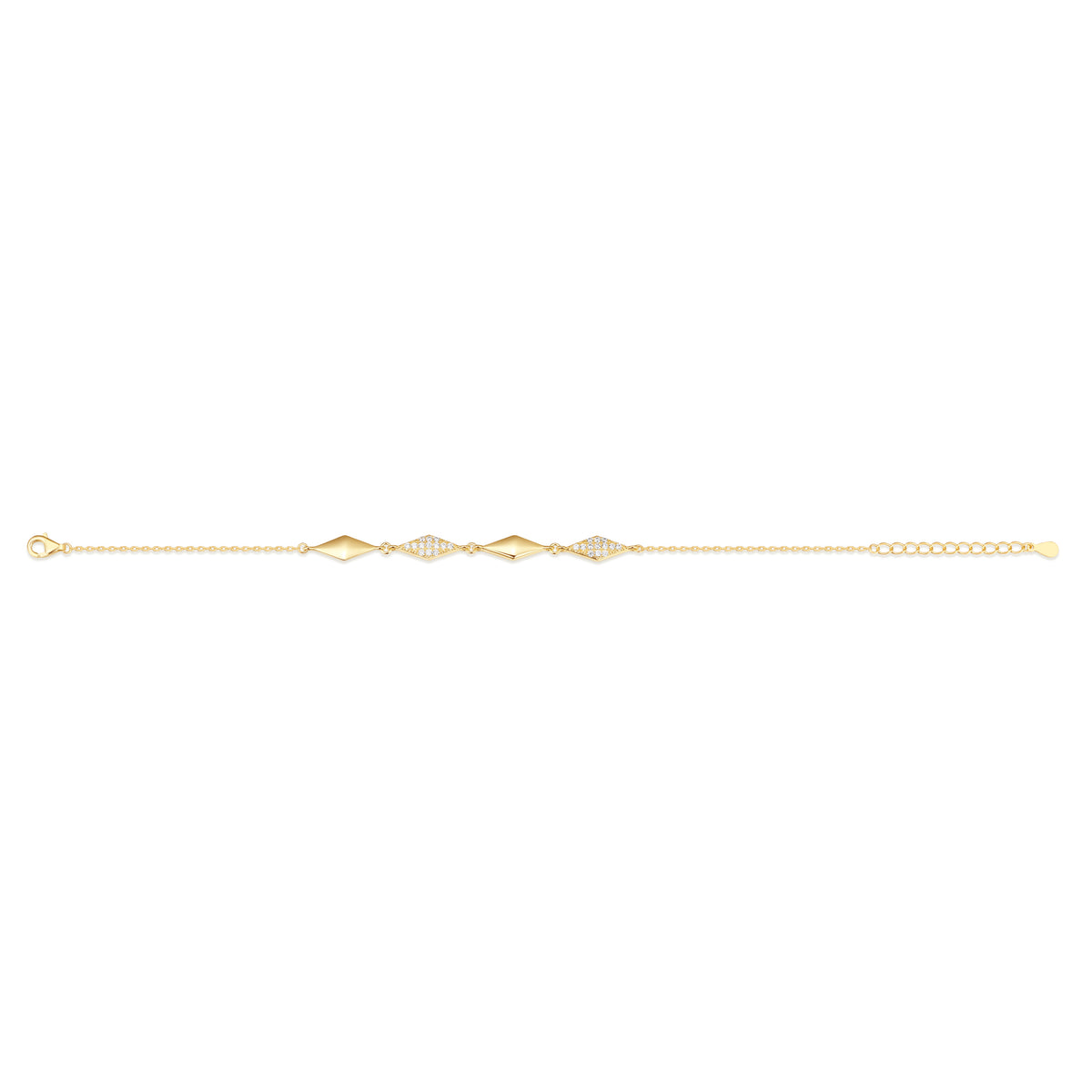Kurate Gold-Plated CZ Fancy Bracelet
