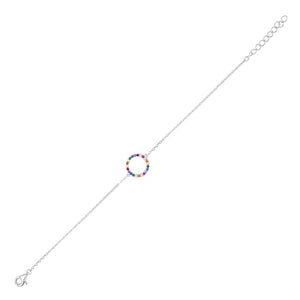 Sterling Silver Multi Colour Circle CZ Bracelet - More Than Just a Gift | Narborough Hall