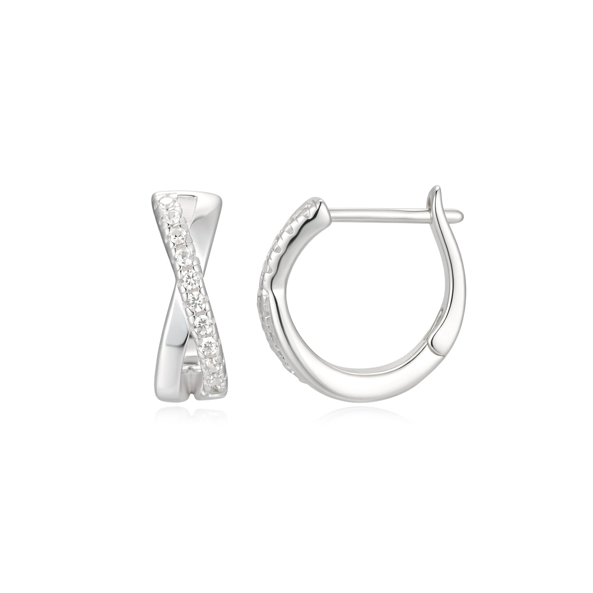 Kurate CZ Hinged Hoop Earrings