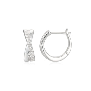 Kurate CZ Hinged Hoop Earrings