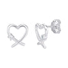 Sterling Silver CZ Abstract Heart Earrings - More Than Just a Gift | Narborough Hall