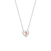 Kurate Rose-Plated Double Heart Necklace