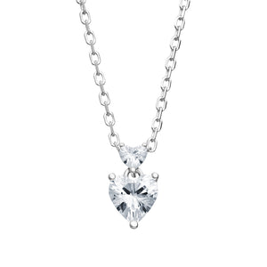 Sterling Silver CZ Double Heart Necklace - More Than Just a Gift | Narborough Hall
