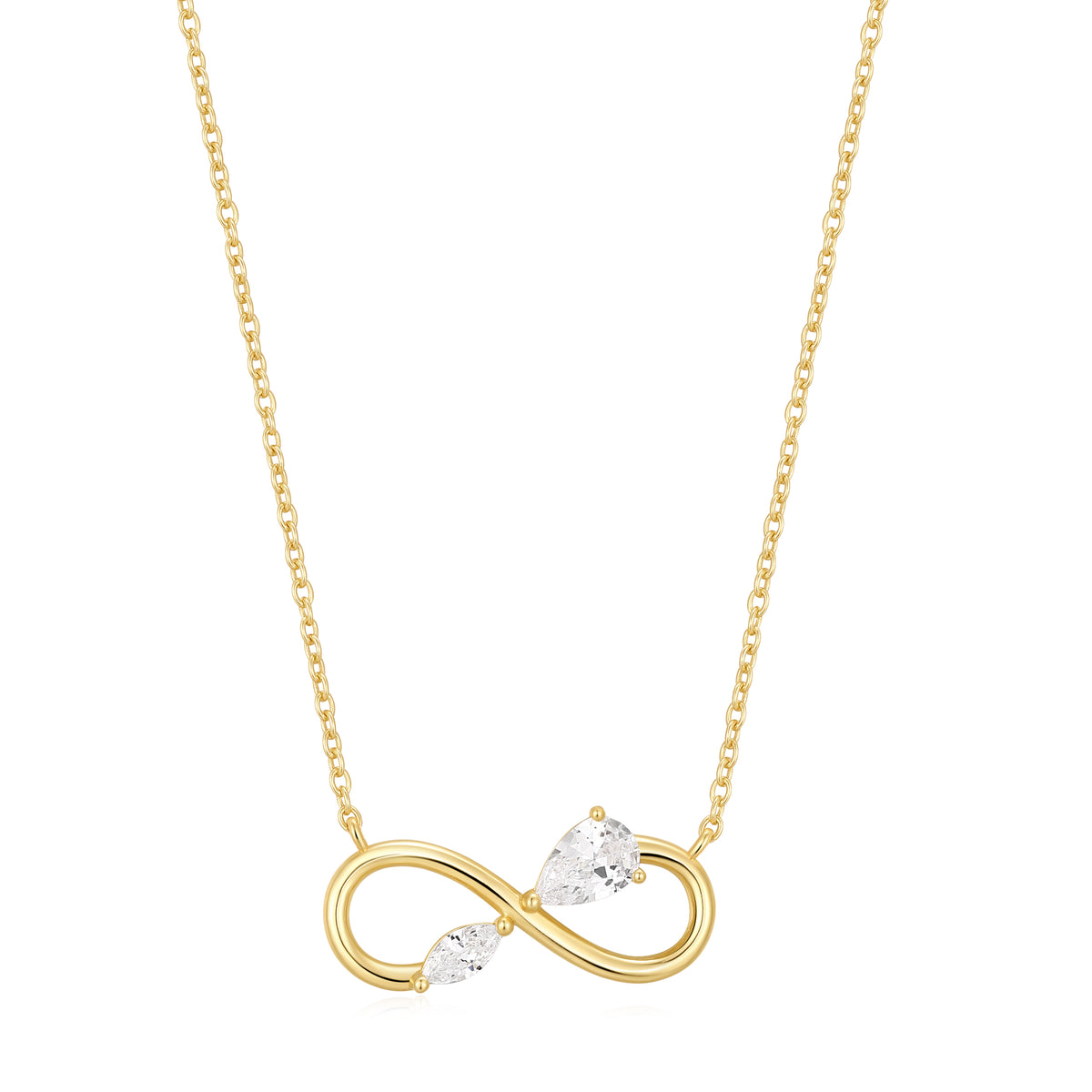 Kurate Gold-Plated CZ Infinity Necklace