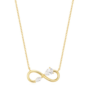 Kurate Gold-Plated CZ Infinity Necklace