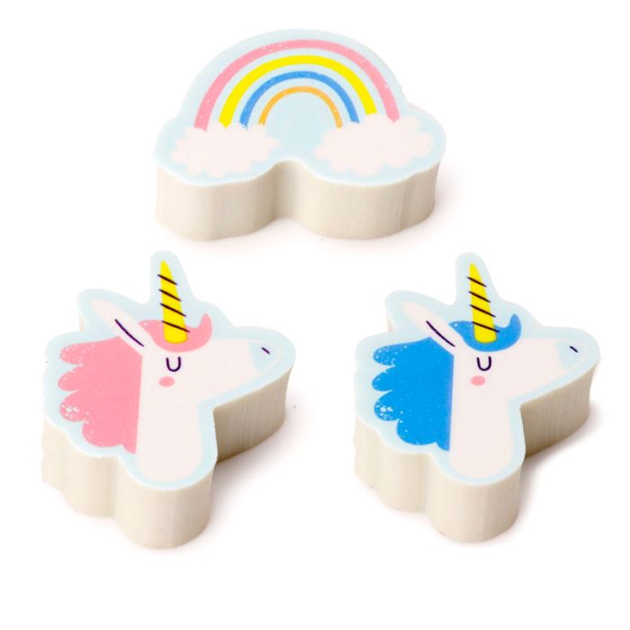 Unicorn Magic 3 Piece Eraser Set