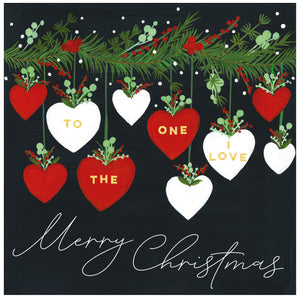 Janie Wilson Garland with Hearts – One I Love Christmas Card