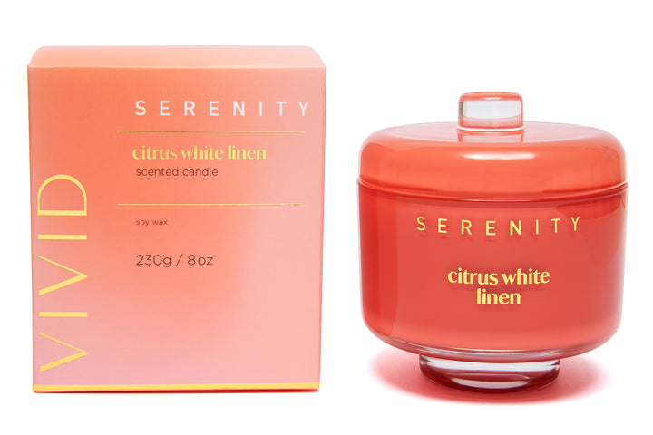 Serenity Vivid Candle - Citrus white linen