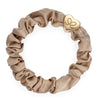 Sand/Gold Heart Silk Scrunchie