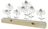 Iron Flowers Decoaration On Wood Base 29cm
