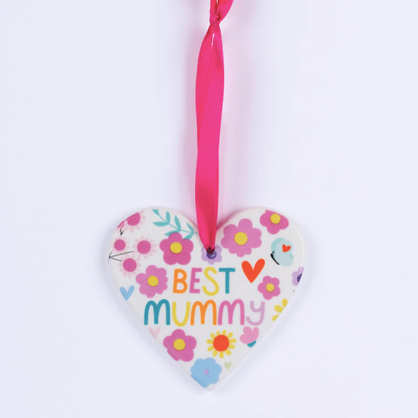 Belly Button 'Best Mummy' Hanging Heart