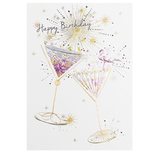 Amaretto Martinis Happy Birthday Card