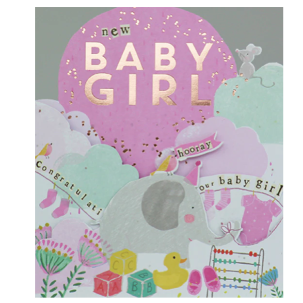 Hopscotch Baby Girl Card