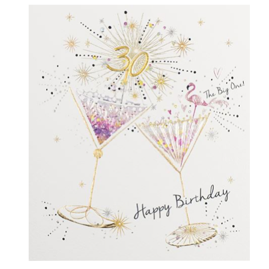 Amaretto 30th Birthday Cocktails Card