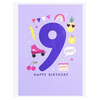 First Chapter Girl Age 9 Happy Birthday Card