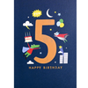 First Chapter Boy Age 5 Happy Birthday Card