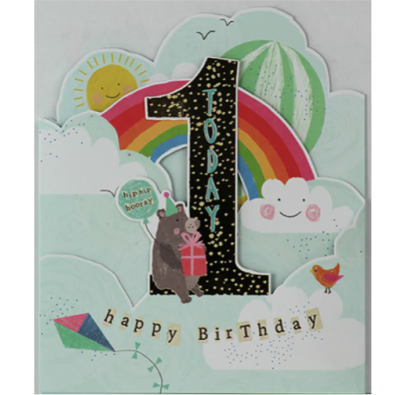 Hopscotch Happy Birthday 1st Birthday Card