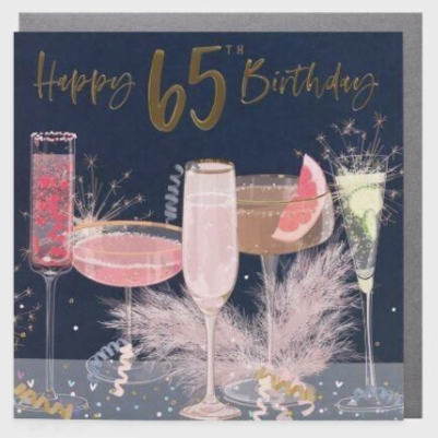 Elle - 65th Birthday Cocktails Card