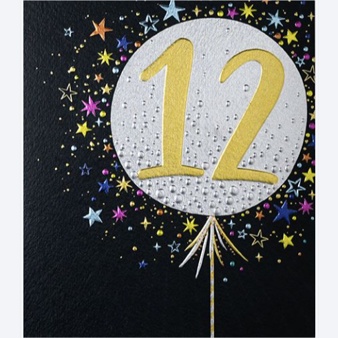 Pick 'N' Mix Age 12 Birthday Balloon Card