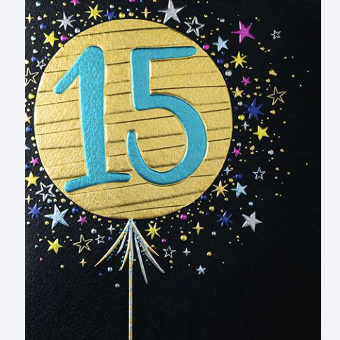 Pick 'N' Mix Age 15 Birthday Balloon Card