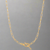 Sterling Silver Gold Knot T-Bar Necklace
