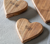 Emotive Set of 2 Wooden Heart Coasters