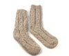 POM. Light Beige Chunky Cable Knit Cozy Socks