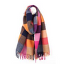 POM Rust Orange Check Tassel Blanket Scarf