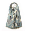 POM Grey & Duck Egg Mix Chevron Scarf