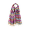 POM Deep Pink & Ochre Chevron Scarf