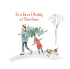 Winterland Daddy Boy & Dog Christmas Card