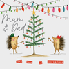 Mum & Dad With Love At Christmas - Christmas Tree/Hedgehogs Card