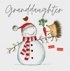 Granddaughter With Love - Snowman Holding Hedgehog With Carrot Card