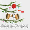 Baby's 1st Christmas With Love - Hedgehog Holding Baby Hedgehog Card