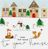 From Our House To Your House - Snowman/Foxes/Gingerbread House's Card